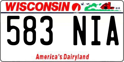 WI license plate 583NIA