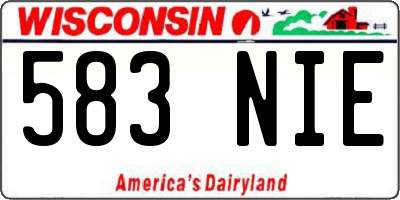 WI license plate 583NIE