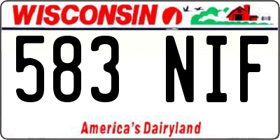 WI license plate 583NIF