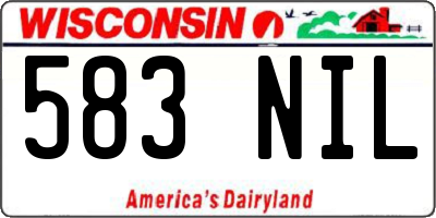 WI license plate 583NIL