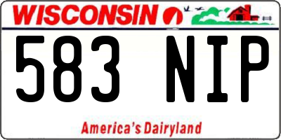 WI license plate 583NIP