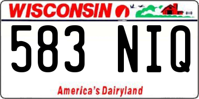 WI license plate 583NIQ