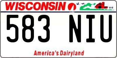 WI license plate 583NIU