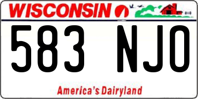 WI license plate 583NJO