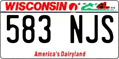 WI license plate 583NJS