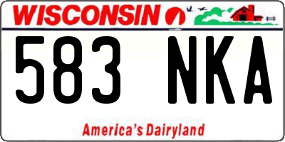 WI license plate 583NKA
