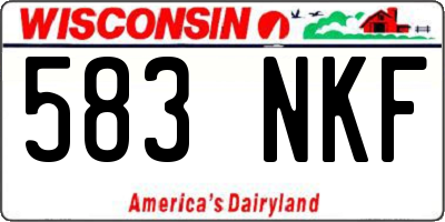 WI license plate 583NKF