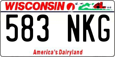 WI license plate 583NKG