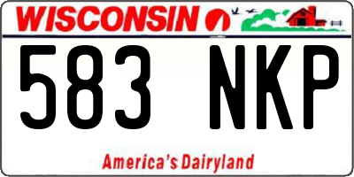 WI license plate 583NKP