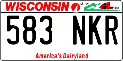 WI license plate 583NKR