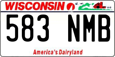 WI license plate 583NMB