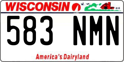 WI license plate 583NMN