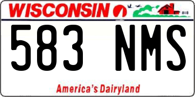 WI license plate 583NMS