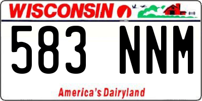 WI license plate 583NNM