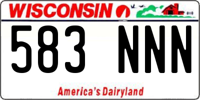 WI license plate 583NNN