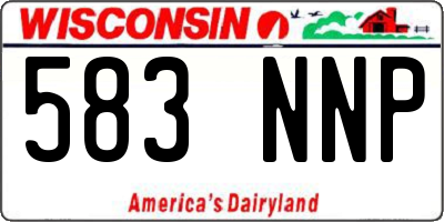 WI license plate 583NNP