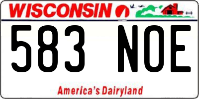 WI license plate 583NOE