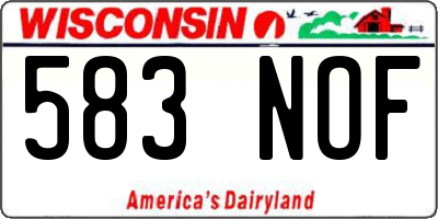 WI license plate 583NOF