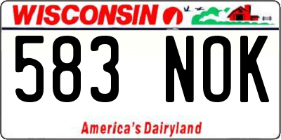 WI license plate 583NOK