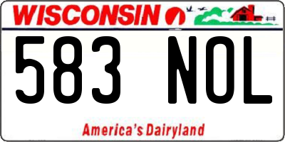 WI license plate 583NOL