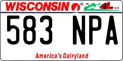 WI license plate 583NPA