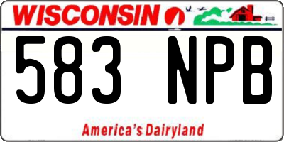 WI license plate 583NPB