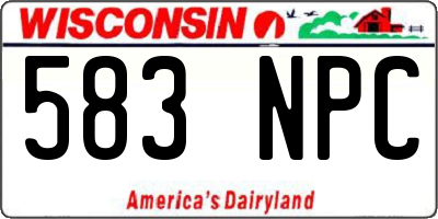 WI license plate 583NPC
