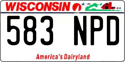 WI license plate 583NPD