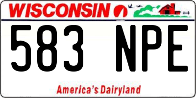 WI license plate 583NPE