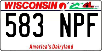 WI license plate 583NPF