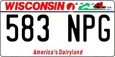 WI license plate 583NPG