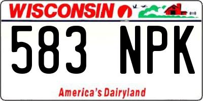 WI license plate 583NPK