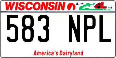 WI license plate 583NPL