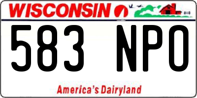 WI license plate 583NPO