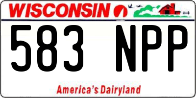 WI license plate 583NPP