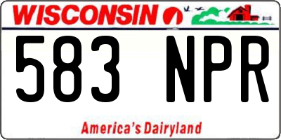 WI license plate 583NPR