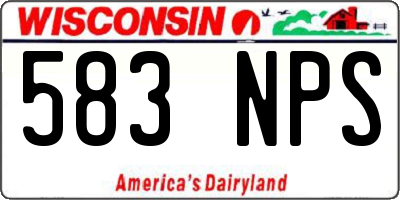 WI license plate 583NPS
