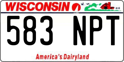 WI license plate 583NPT