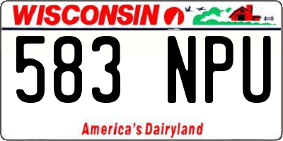 WI license plate 583NPU