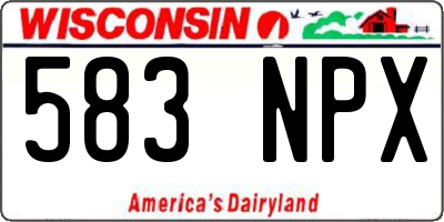 WI license plate 583NPX