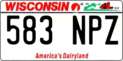 WI license plate 583NPZ