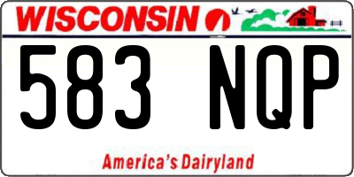 WI license plate 583NQP