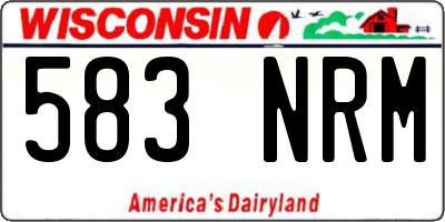 WI license plate 583NRM
