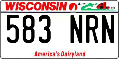 WI license plate 583NRN