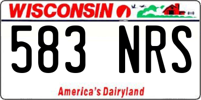 WI license plate 583NRS