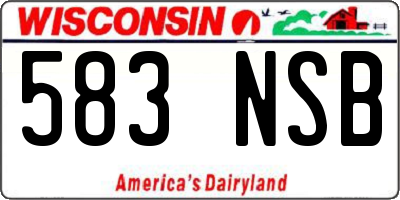 WI license plate 583NSB