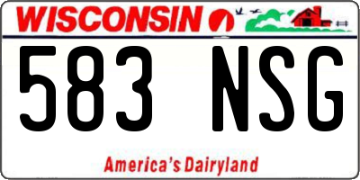 WI license plate 583NSG