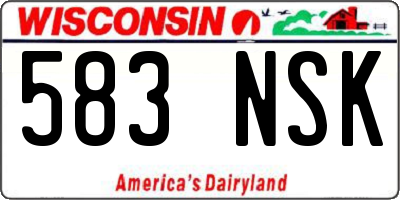 WI license plate 583NSK