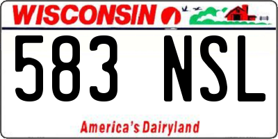 WI license plate 583NSL