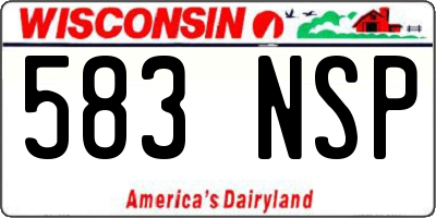 WI license plate 583NSP